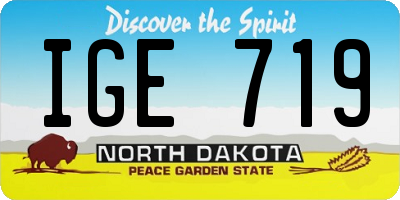 ND license plate IGE719