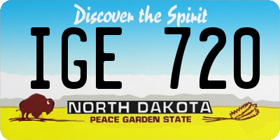 ND license plate IGE720