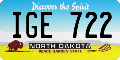ND license plate IGE722