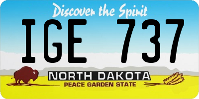 ND license plate IGE737