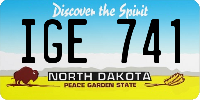ND license plate IGE741