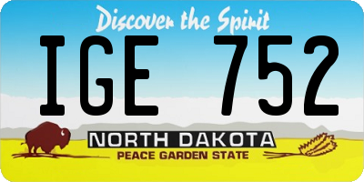 ND license plate IGE752