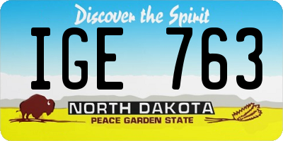 ND license plate IGE763