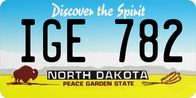 ND license plate IGE782