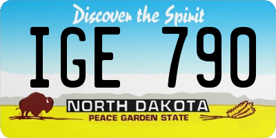 ND license plate IGE790