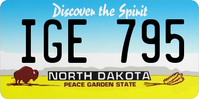 ND license plate IGE795