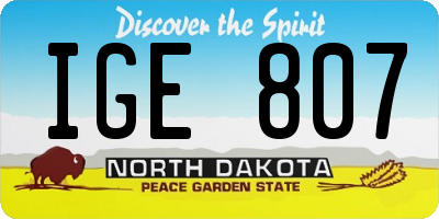 ND license plate IGE807