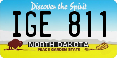 ND license plate IGE811