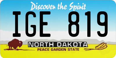 ND license plate IGE819