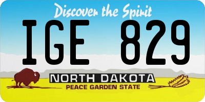 ND license plate IGE829