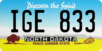 ND license plate IGE833