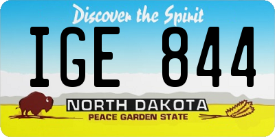 ND license plate IGE844