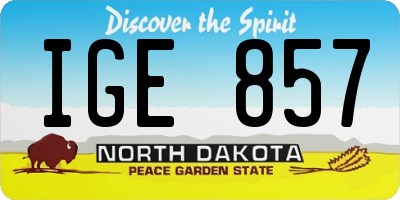 ND license plate IGE857