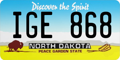 ND license plate IGE868