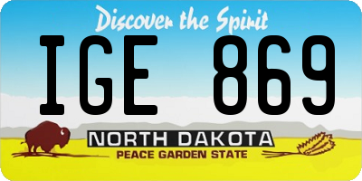 ND license plate IGE869