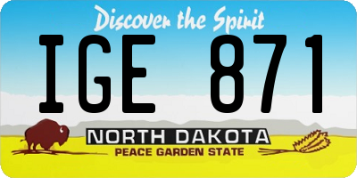 ND license plate IGE871