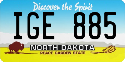 ND license plate IGE885