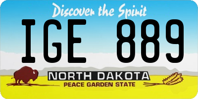ND license plate IGE889