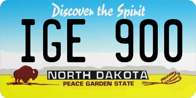 ND license plate IGE900