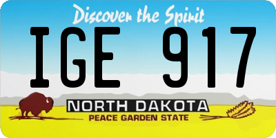 ND license plate IGE917