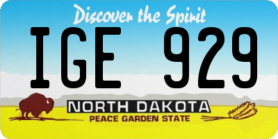 ND license plate IGE929