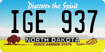 ND license plate IGE937