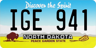 ND license plate IGE941