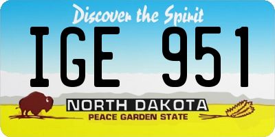 ND license plate IGE951