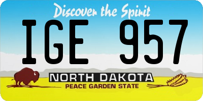 ND license plate IGE957