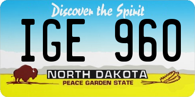 ND license plate IGE960