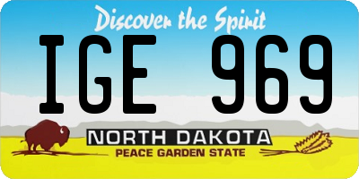ND license plate IGE969