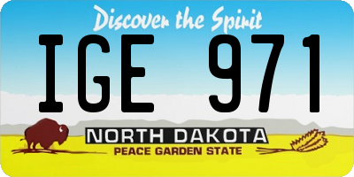 ND license plate IGE971