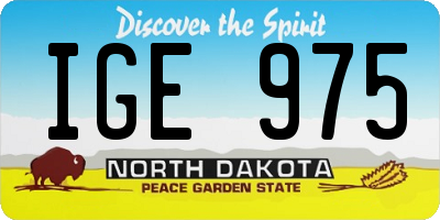 ND license plate IGE975