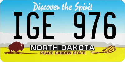 ND license plate IGE976