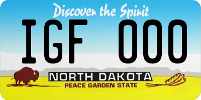 ND license plate IGF000