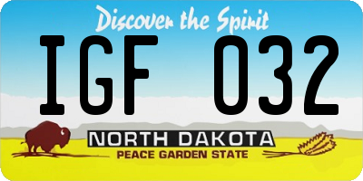ND license plate IGF032