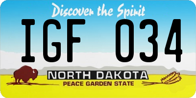 ND license plate IGF034