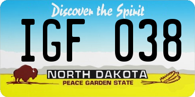 ND license plate IGF038