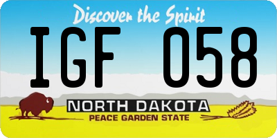 ND license plate IGF058