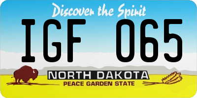 ND license plate IGF065