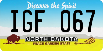ND license plate IGF067