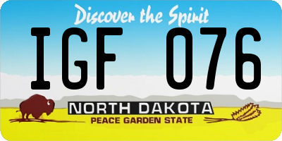 ND license plate IGF076