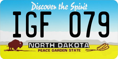ND license plate IGF079