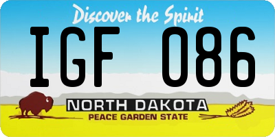 ND license plate IGF086