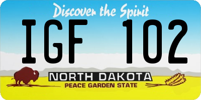 ND license plate IGF102
