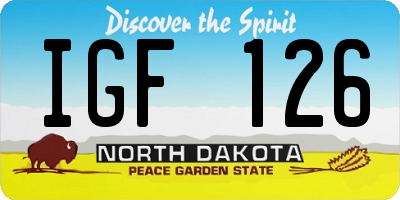 ND license plate IGF126