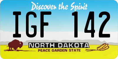 ND license plate IGF142