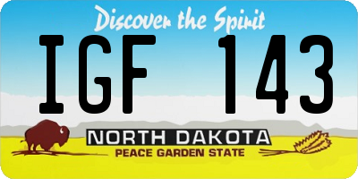 ND license plate IGF143