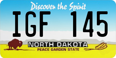 ND license plate IGF145