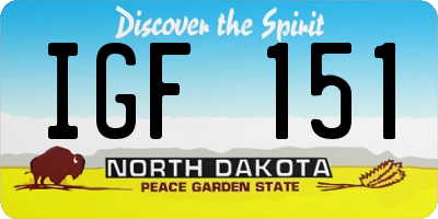ND license plate IGF151